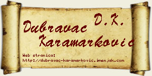 Dubravac Karamarković vizit kartica
